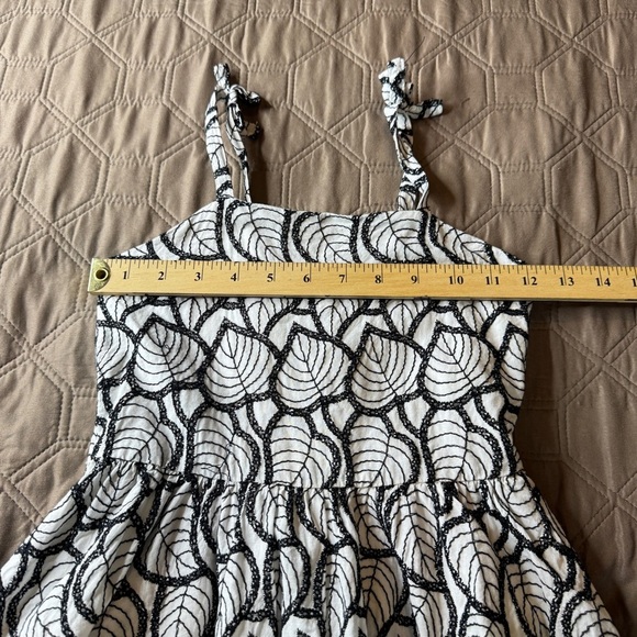 Janie & Jack Girls Sz 8 Black & White Embroidered Leaf Sleeveless Lined Dress - Picture 9 of 11